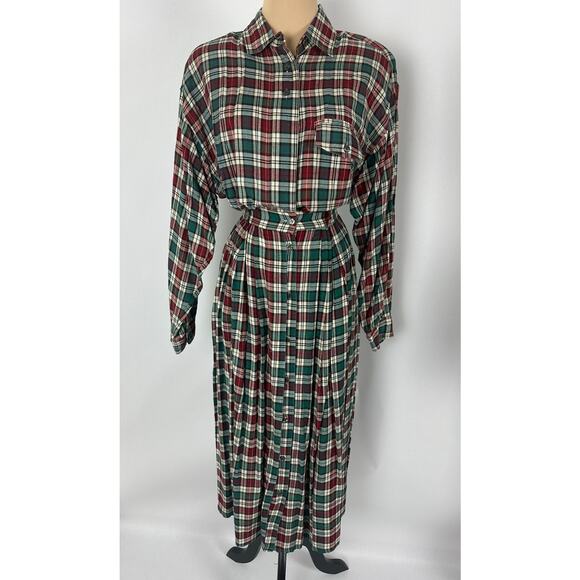 VTG Michel Sport Size XSmall Plaid Tartan Skirt Set Christmas Pleated Academia - Picture 1 of 15
